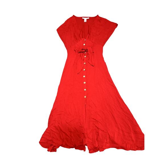 Forever 21 Red Midi Dress - Picture 1 of 3